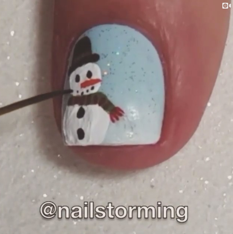 Nail art Snowman