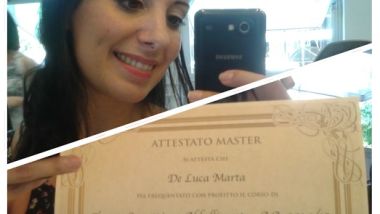 Marta con diploma trucco