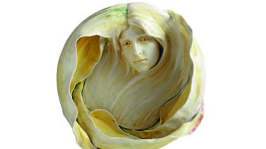 Alfons Mucha Ciotola con volto femminile di Umberto Bellotto